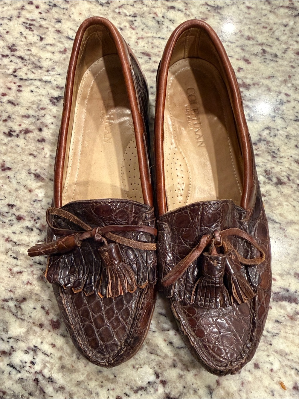 Rare Vintage Cole Haan Made In Maine Genuine Crocodile Tassel Loafers 10.5 D